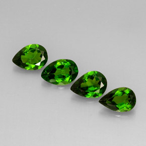 Gemme di Diopside di cromo Verde naturale da  ct, Forma a pera, VS