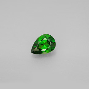 Diopside cromifero naturale verde da 0,72 ct, taglio a pera, VS-SI