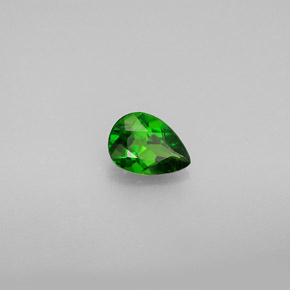 Diopside cromifero naturale verde da 0,72 ct, taglio a pera, VS-SI