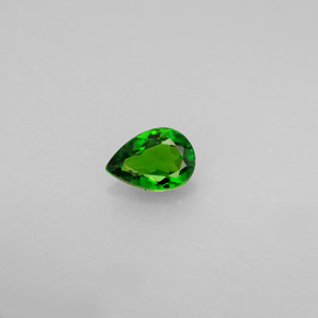Diopside cromifero naturale verde da 0,51 ct, taglio a pera, VVS-VS