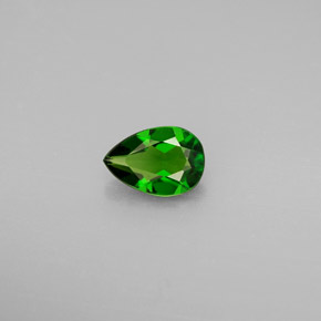 Diopside cromifero naturale verde da 0,66 ct, taglio a pera, VVS-VS