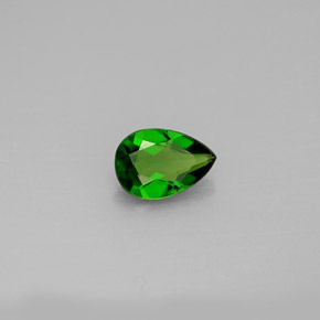 Diopside cromifero naturale verde da 0,66 ct, taglio a pera, VVS-VS