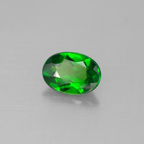 Diopside di cromo Verde naturale da 0.75 ct, Taglio ovale, VS-SI