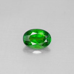 Diopside cromifero naturale verde da 0,87 ct, taglio ovale, VS-SI