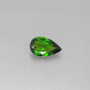 Diopside cromifero naturale verde da 0,72 ct, taglio a pera, VS