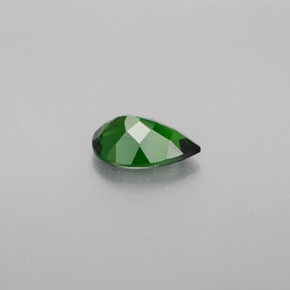 Diopside cromifero naturale verde da 0,90 ct, taglio a pera, VVS-VS