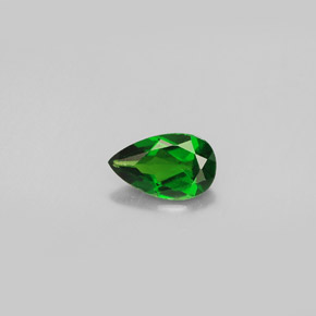 Diopside cromifero naturale verde da 0,77 ct, taglio a pera, VS