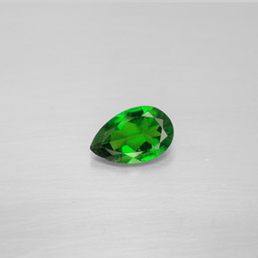 Diopside cromifero naturale verde da 0,77 ct, taglio a pera, VS
