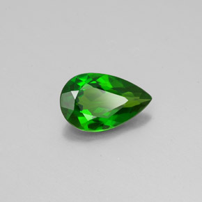 Diopside cromifero naturale verde da 0,66 ct, taglio a pera, VS