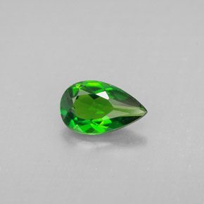 Diopside cromifero naturale verde da 0,83 ct, taglio a pera, VS