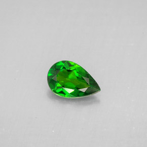 Diopside cromifero naturale verde da 0,67 ct, taglio a pera, VS