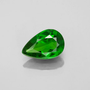 Diopside cromifero naturale verde da 0,74 ct, taglio a pera, VS-SI