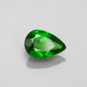 Diopside cromifero naturale verde da 0,74 ct, taglio a pera, VS-SI