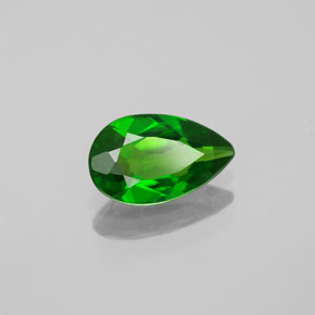 Diopside cromifero naturale verde da 0,74 ct, taglio a pera, VS
