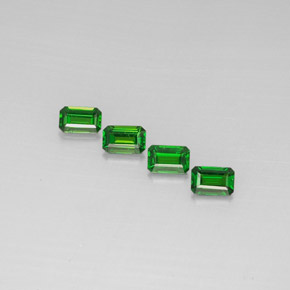 Gemme di Diopside di cromo Verde naturale da  ct, Taglio smeraldo, VS