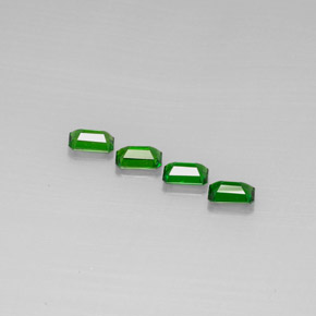 Gemme di Diopside di cromo Verde naturale da  ct, Taglio smeraldo, VS