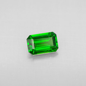 Diopside cromifero naturale verde da 0,54 ct, taglio smeraldo, VS