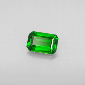 Diopside cromifero naturale verde da 0,54 ct, taglio smeraldo, VS