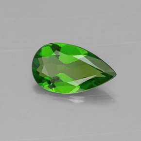 Diopside cromifero naturale verde da 0,53 ct, taglio a pera, VS