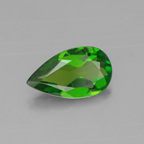Diopside cromifero naturale verde da 0,53 ct, taglio a pera, VS