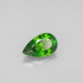Diopside cromifero naturale verde da 0,73 ct, taglio a pera, VS