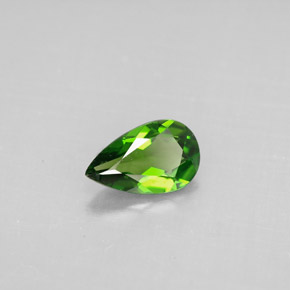 Diopside cromifero naturale verde da 0,73 ct, taglio a pera, VS
