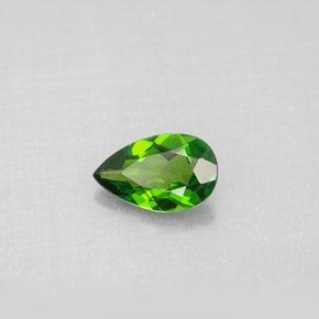 Diopside cromifero naturale verde da 0,74 ct, taglio a pera, VVS-VS