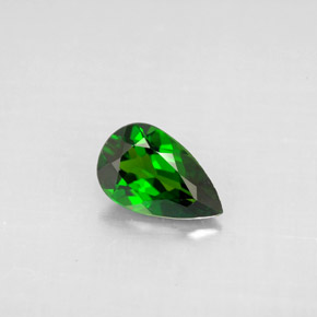 Diopside cromifero naturale verde da 0,78 ct, taglio a pera, VVS-VS