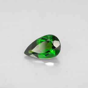 Diopside cromifero naturale verde da 0,78 ct, taglio a pera, VVS-VS