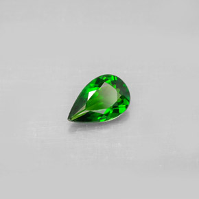 Diopside cromifero naturale verde da 0,68 ct, taglio a pera, VVS-VS