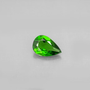 Diopside cromifero naturale verde da 0,63 ct, taglio a pera, VS
