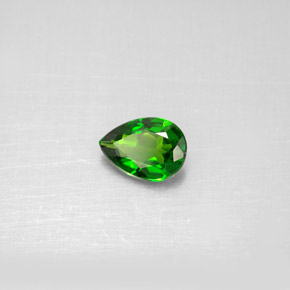 Diopside cromifero naturale verde da 0,59 ct, taglio a pera, VS