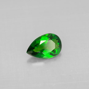 Diopside cromifero naturale verde da 0,56 ct, taglio a pera, VS