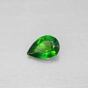 Diopside cromifero naturale verde da 0,50 ct, taglio a pera, VS