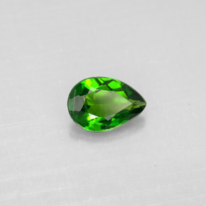Diopside cromifero naturale verde da 0,62 ct, taglio a pera, VS