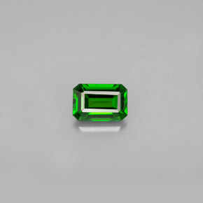 Diopside cromifero naturale verde da 0,57 ct, taglio smeraldo, VS