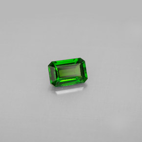 Diopside cromifero naturale verde da 0,57 ct, taglio smeraldo, VS