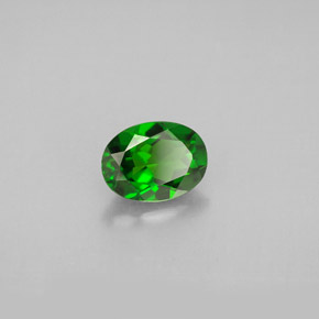 Diopside cromifero naturale verde da 0,88 ct, taglio ovale, VVS-VS