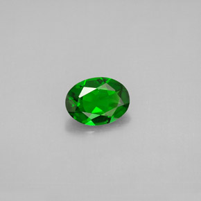 Diopside cromifero naturale verde da 0,81 ct, taglio ovale, VVS-VS