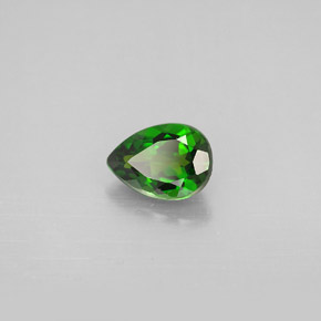 Diopside cromifero naturale verde da 0,88 ct, taglio a pera, VVS