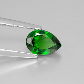 Diopside cromifero naturale verde da 0,66 ct, taglio a pera, VS