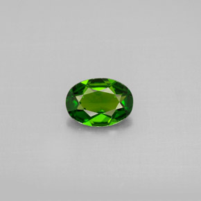 Diopside cromifero naturale verde da 0,65 ct, taglio ovale, VVS
