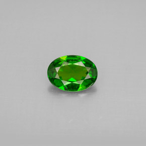 Diopside cromifero naturale verde da 0,77 ct, taglio ovale, VVS-VS