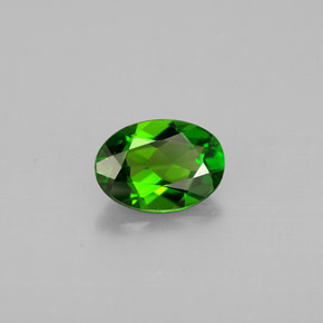 Diopside cromifero naturale verde da 0,75 ct, taglio ovale, VVS-VS