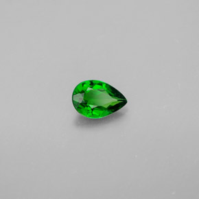 Diopside cromifero naturale verde da 0,31 ct, taglio a pera, VVS