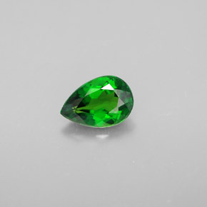 Diopside cromifero naturale verde da 0,63 ct, taglio a pera, VVS