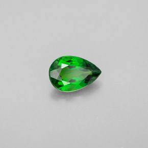 Diopside cromifero naturale verde da 0,63 ct, taglio a pera, VVS