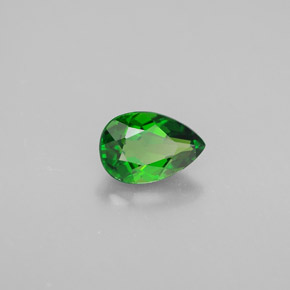 Diopside cromifero naturale verde da 0,74 ct, taglio a pera, VVS