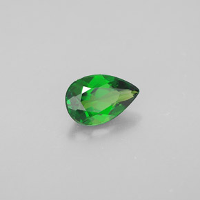 Diopside cromifero naturale verde da 0,64 ct, taglio a pera, VVS