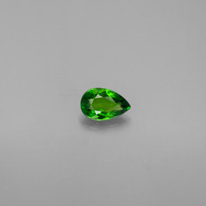 Diopside cromifero naturale verde da 0,53 ct, taglio a pera, VVS-VS